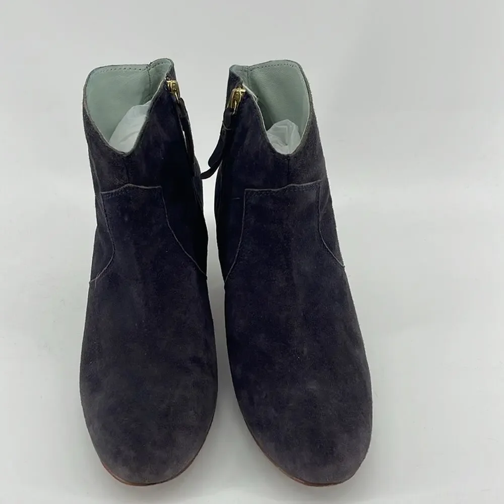 Boden Allendale microsuede side zip boho block heel ankle boots sz 41